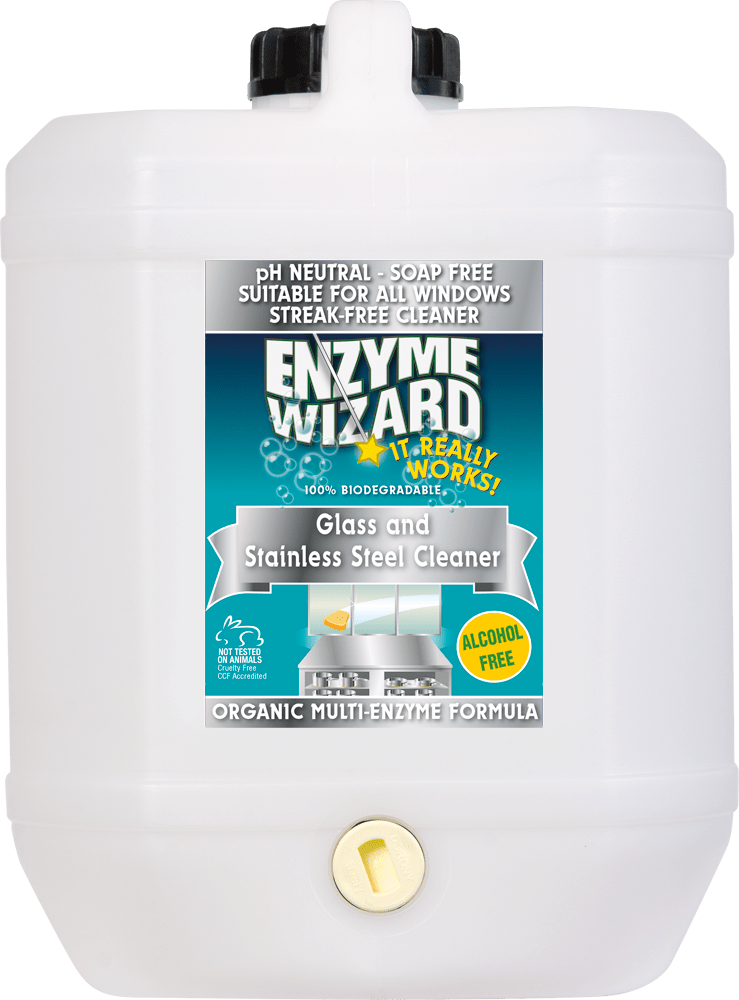 Glass & Stainless Steel Cleaner 10 Litres Enzyme Wizard